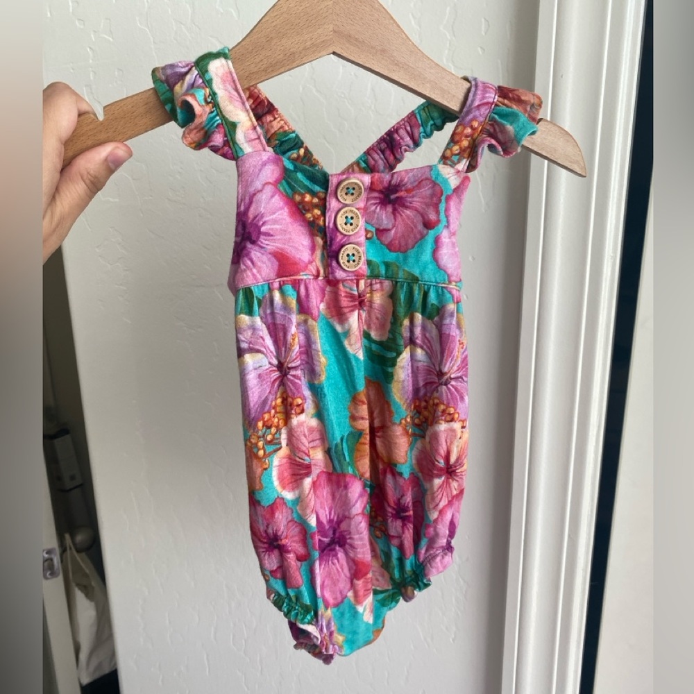 3-6 posh peanut floral romper